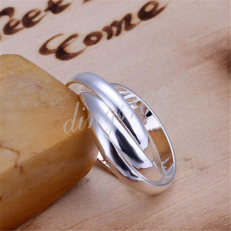 925 Sterling Silver Triple Rolling Band Ring Size6/6.5/7/7.5/8/8.5/9/9.5/10 C666