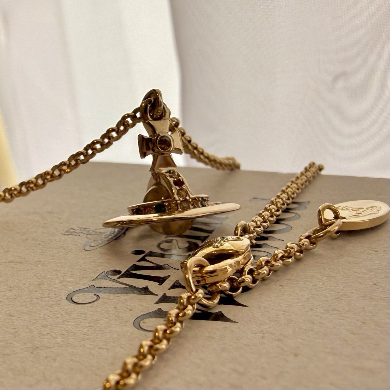 Vivienne Westwood Petite Orb Necklace Gold Current Excellent Condition