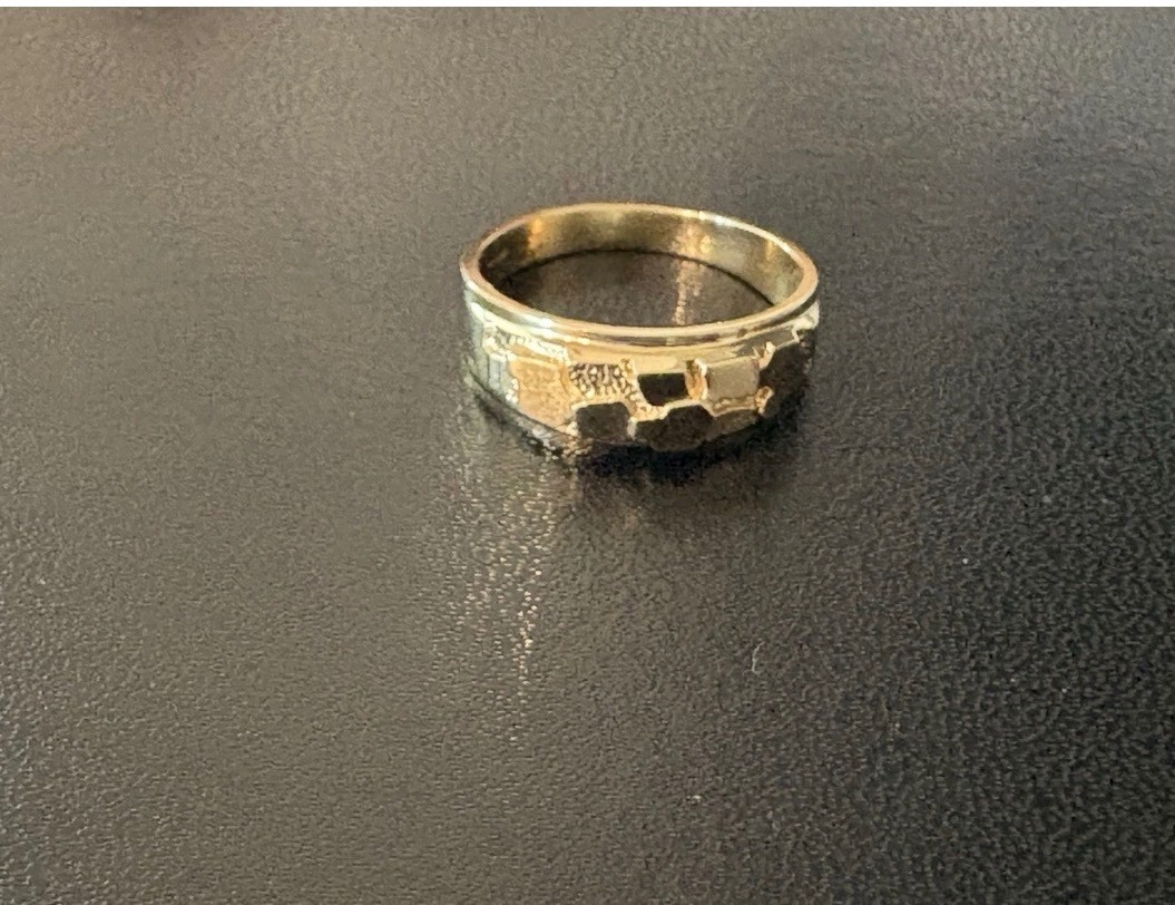 Mens 14k Gold Nugget Ring