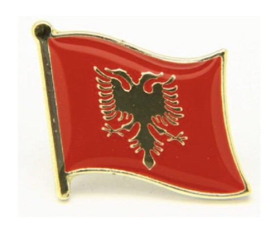 Albania Flag Country Pin Lapel Tie Tack LDS Missionary Statesman Ties