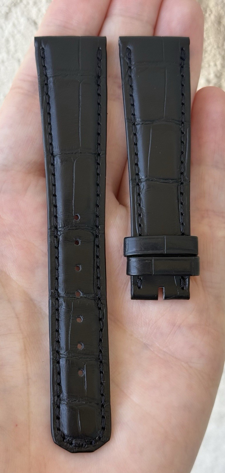 A. Lange Sohne 20mm x 16mm Black Alligator Watch Strap Band Authentic OEM