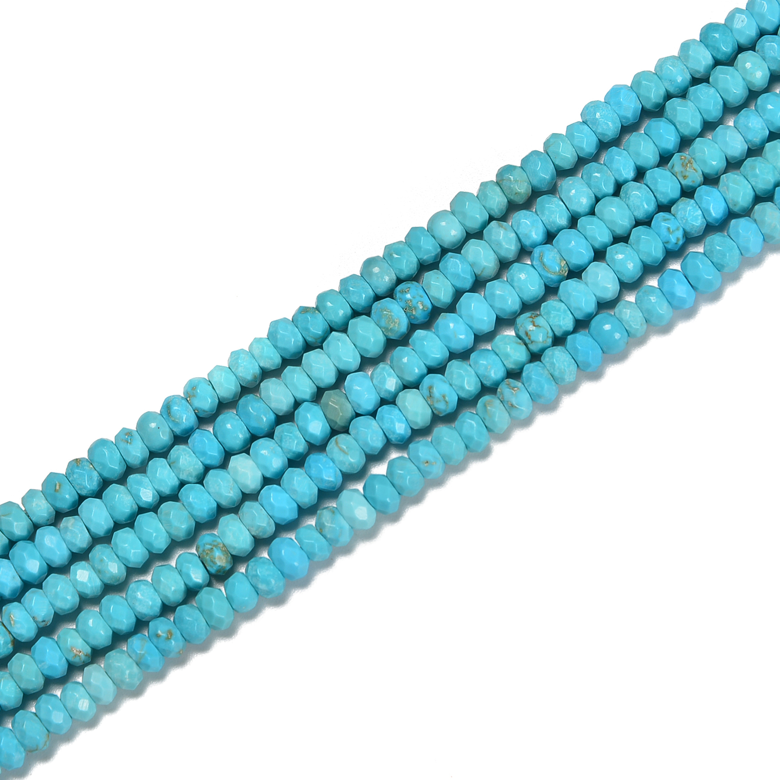 Blue Turquoise Faceted Rondelle Beads Size 2x3mm 3x4mm 15.5” Strand