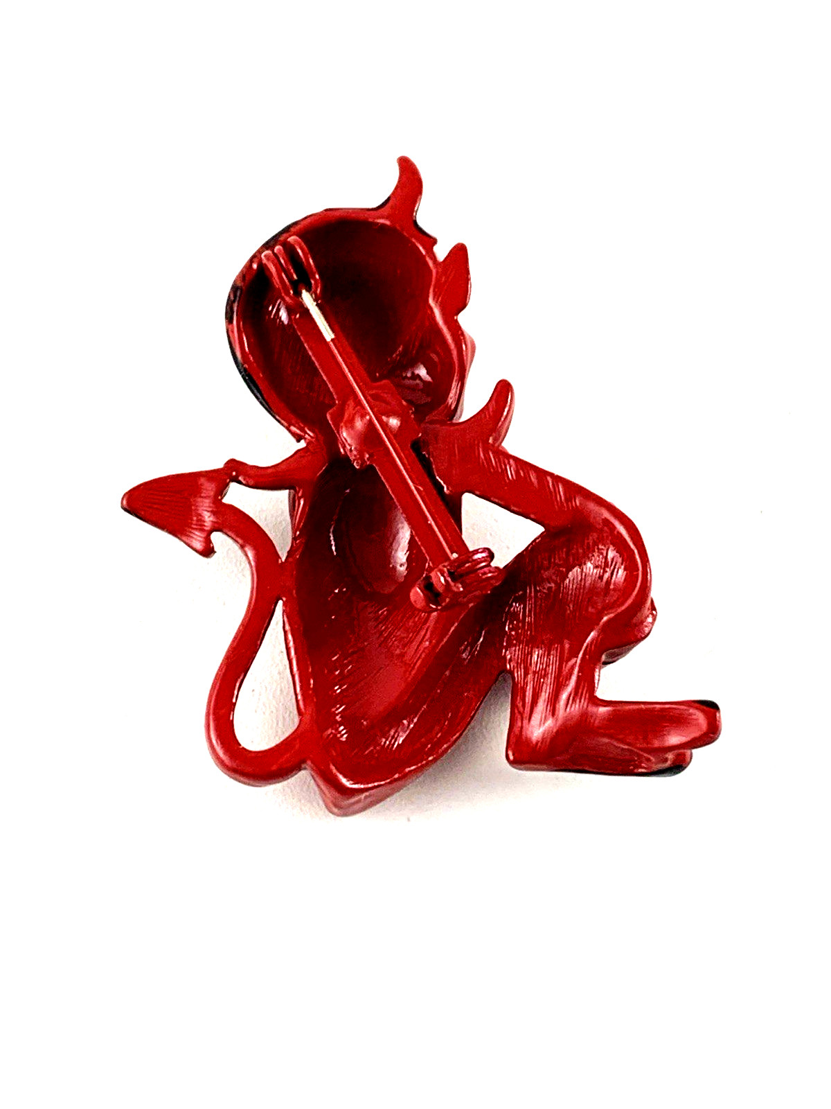 Winking Devil Pin | Red & Black | 1 5/8″ | Vintage | New Old Stock | Very Nice