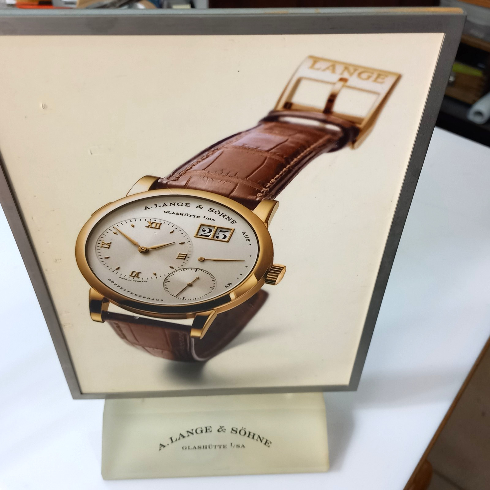 A. LANGE & SOHNE LANGE 1 YELLOW GOLD MODEL 101.032 STAND DISPLAY ADVERTISING