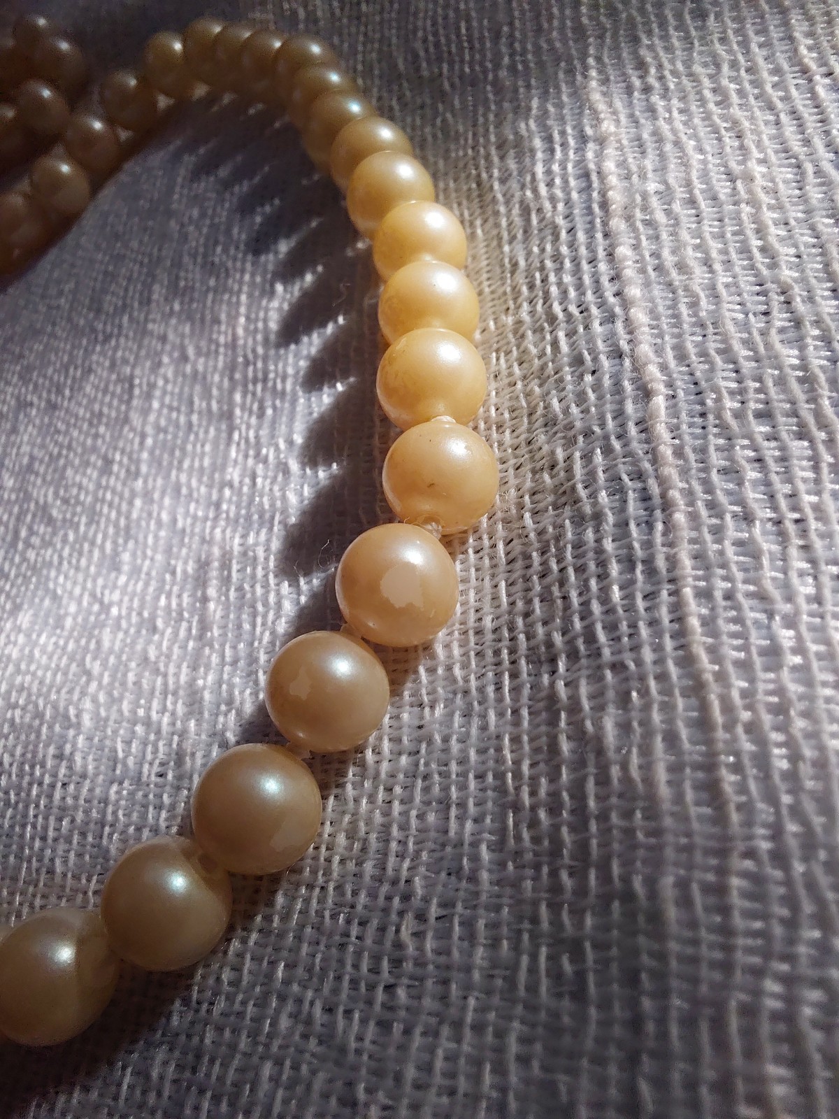 Vtg 40s Hand-Knotted Japanese Glass Faux Pearl Necklace Sterling Silver Clasp