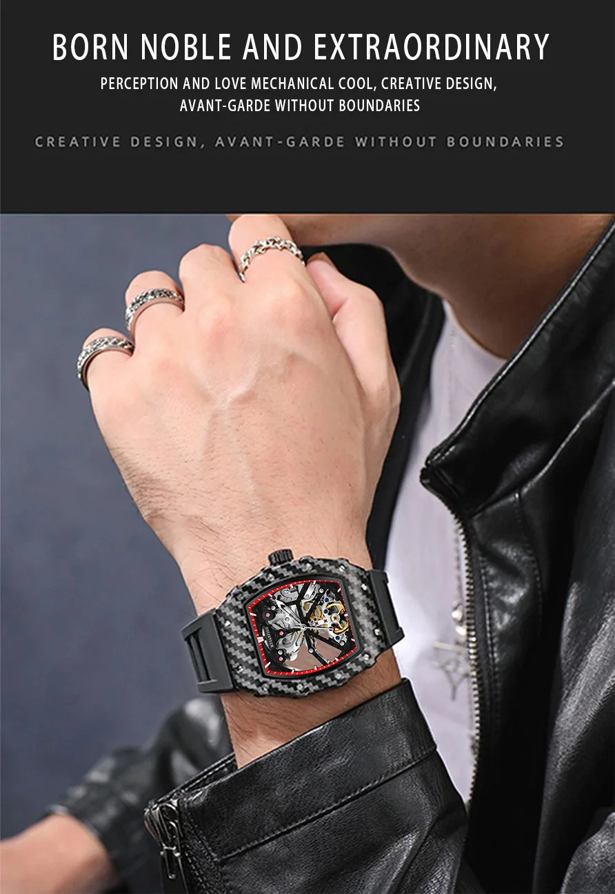 Men’s Automatic Skeleton Mechanical Watch Luxury Casual Business Fashion
