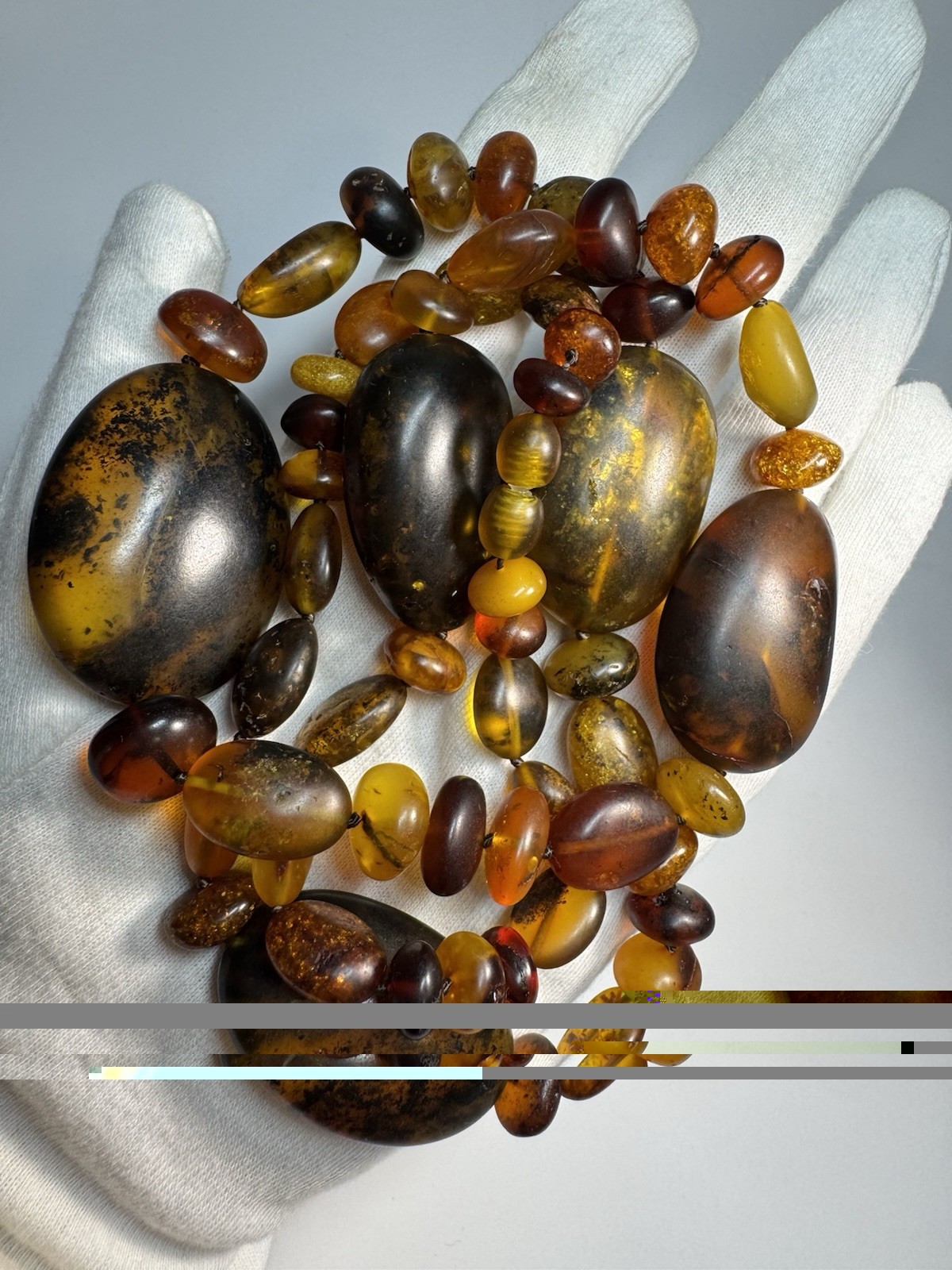 Natural Baltic Amber Statement Necklace, Dark Cognac Butterscotch 79g 80cm