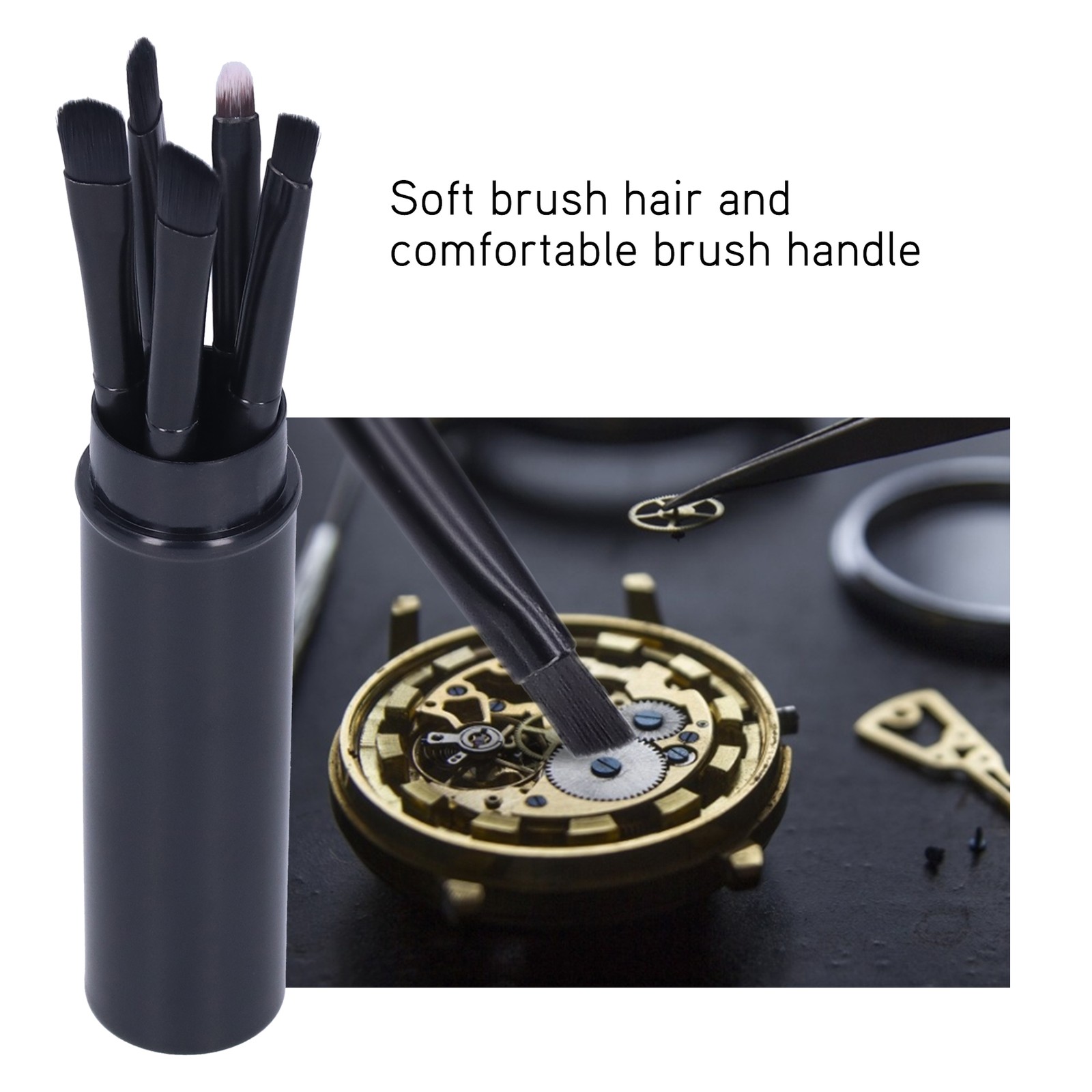 Watch Cleaning Brush Set Wristwatch Movement Small Part Cleaning Soft Brushes