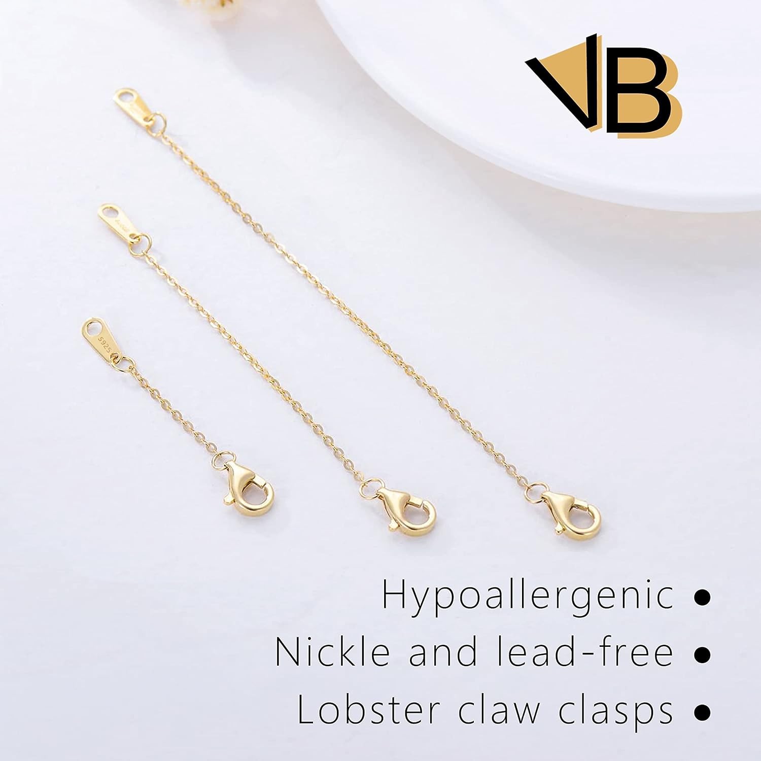 Necklace Extenders Gold Chain Extenders for Necklaces Extensions Sterling Silver