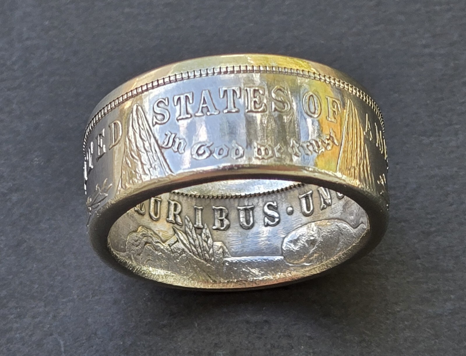 Morgan Silver Dollar Coin Ring 90% Coin Silver You Pick Sz. 8-13 MIRROR FINISH