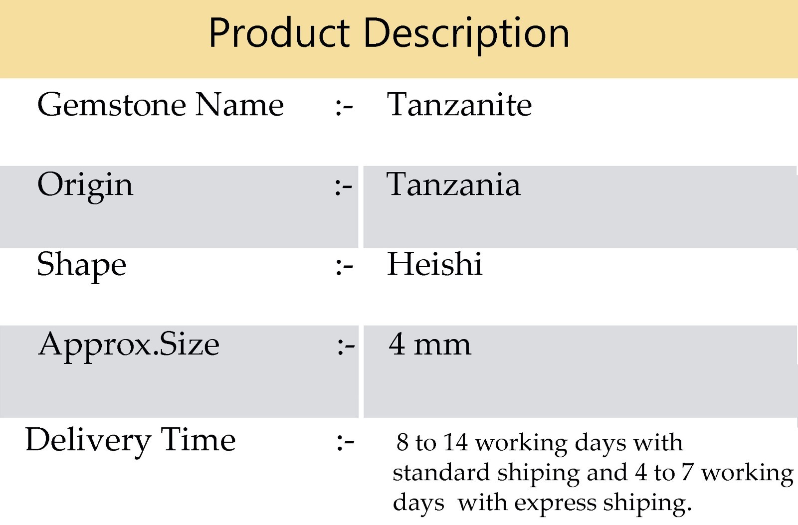 Tanzanite Gemstone Beads 4mm Smooth Heishi Square Spacer 16″ Strand Tanzania