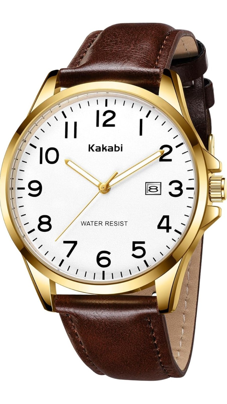 Men Fashion Minimalist Wrist Watch Waterproof Quartz Analog Date With Leather St