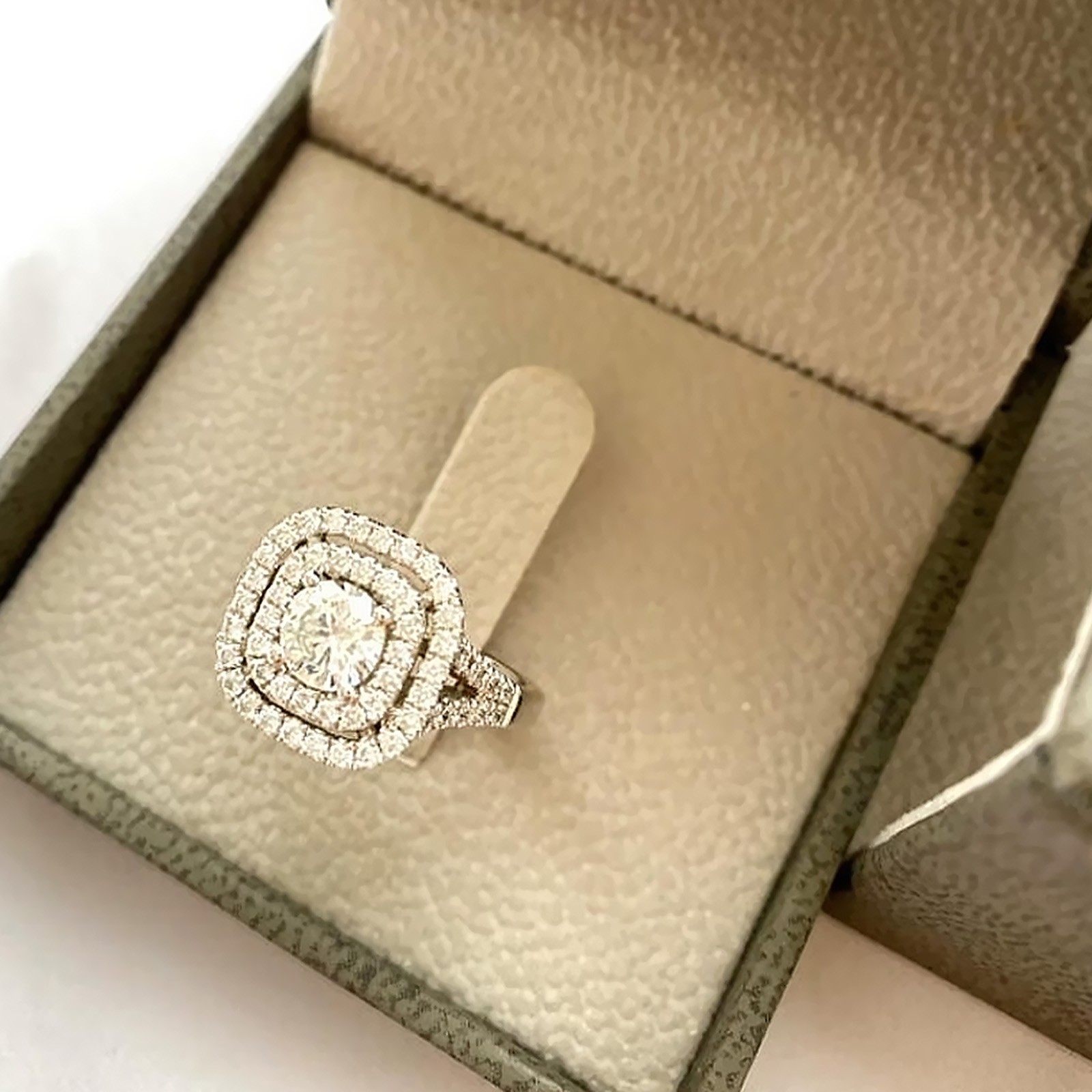 Diamond Ring Wedding Gold Lab Grown 18K White GLI Round Cut E F VVS 1.20 Carat