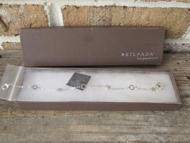 NEW SILPADA A2173 Sterling Silver X0 Hugs & Kisses Ankle Bracelet 9.5in A 2173
