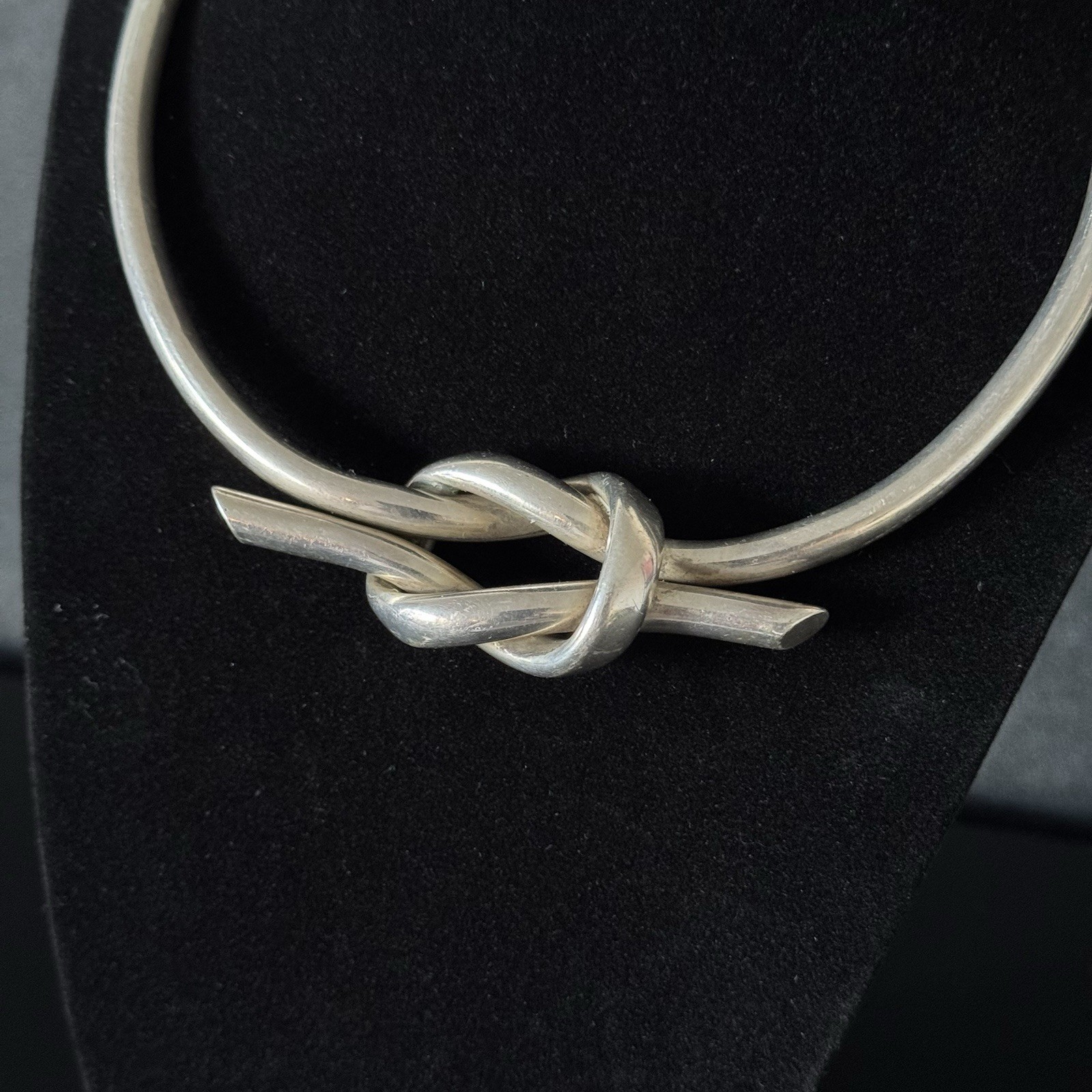VTG 70’s Modernist Mexico 925 Sterling Silver Love Knot Collar Choker (61g)