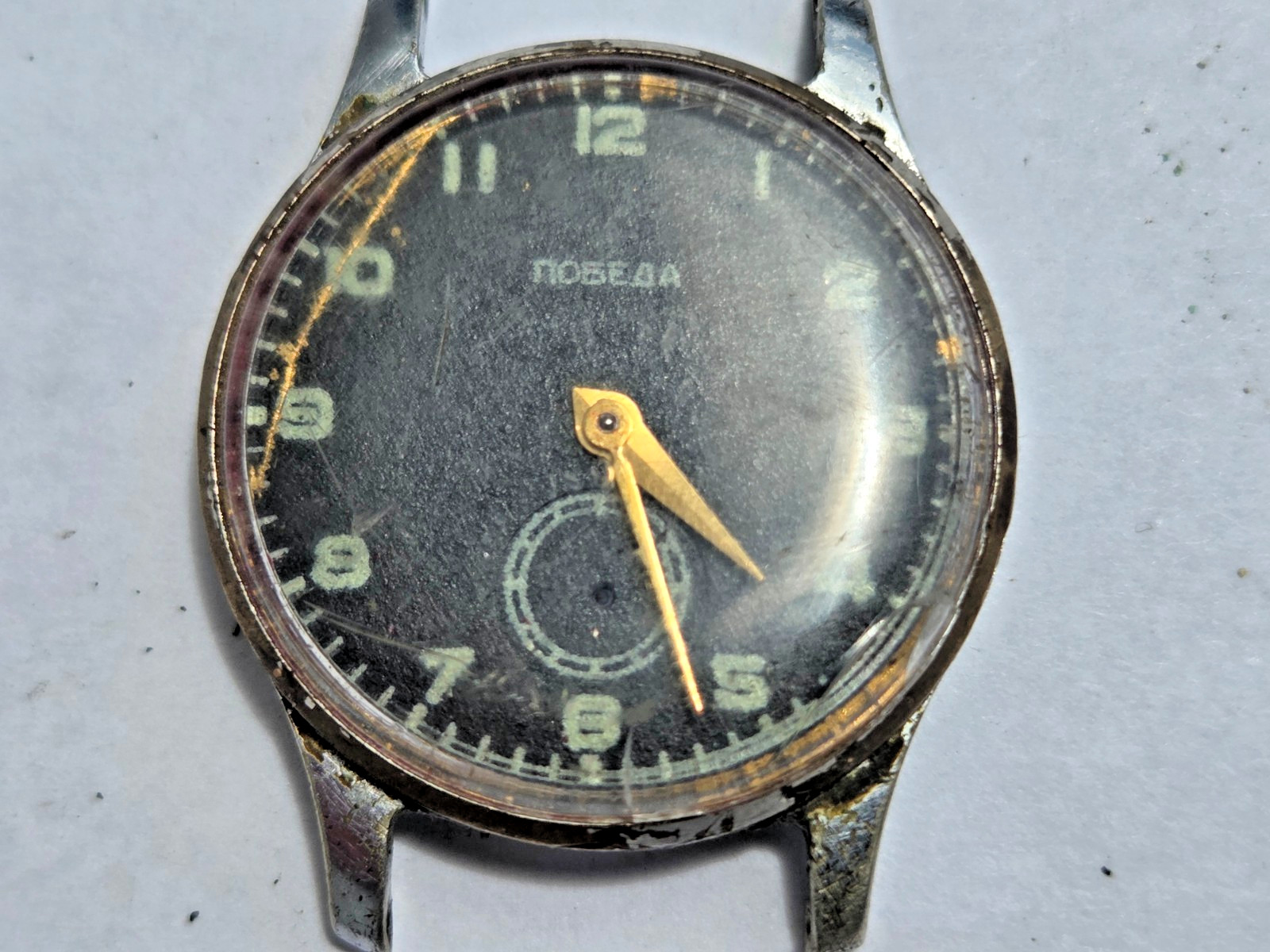 Russian Wristwatch Watch Pobeda , Victory . Made in USSR . Not working for parts