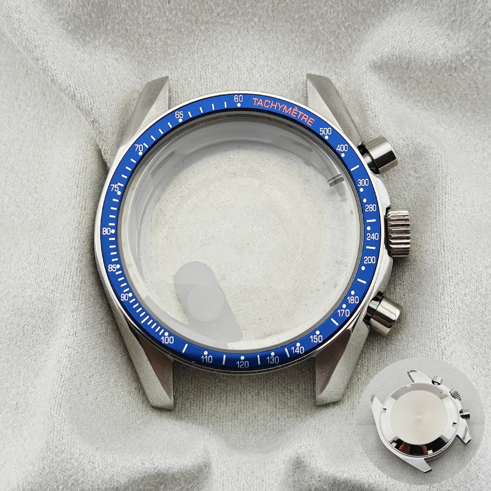 39.7mm VK63 Watch Case Metal Waterproof Moon Back Fit for 20mm Strap