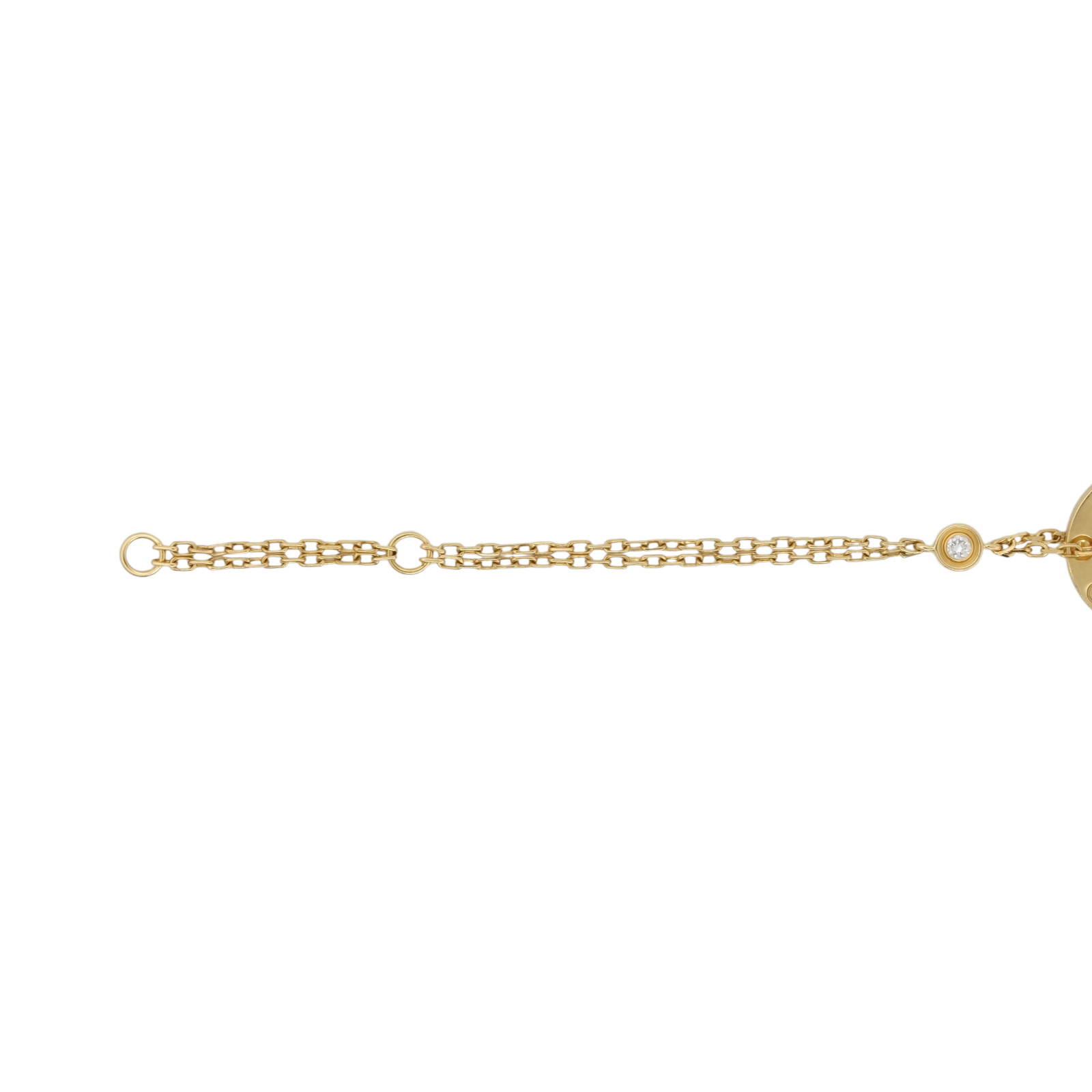CARTIER Love 2 Diamonds Pendant and Love Bracelet On Chain Set 18K Yellow Gold
