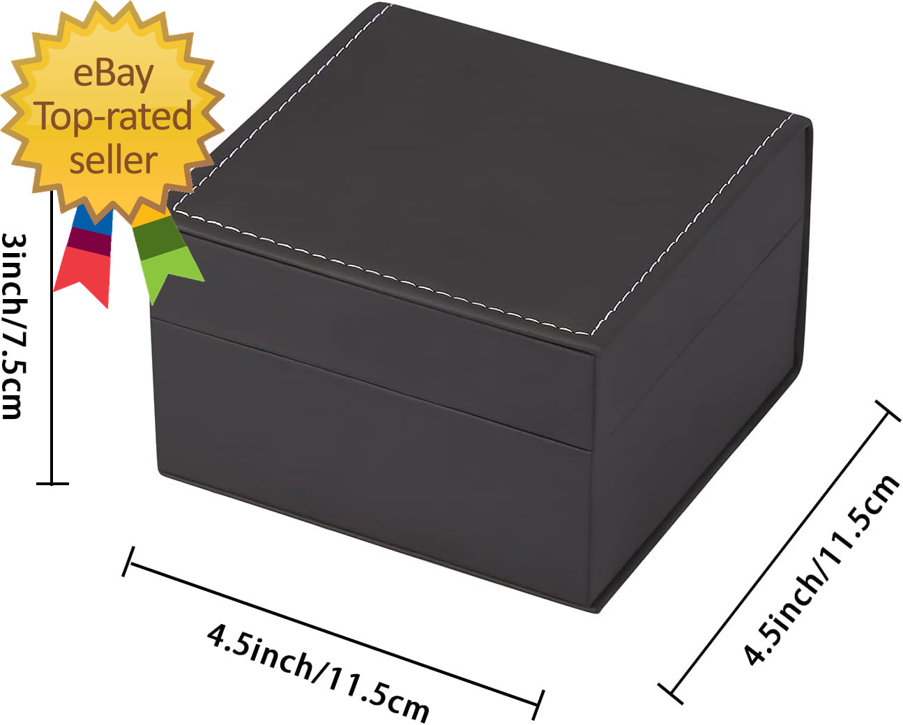 Luxury Black Single Watch Gift Box with Pillow PU Leather Wristwatch Display Cas
