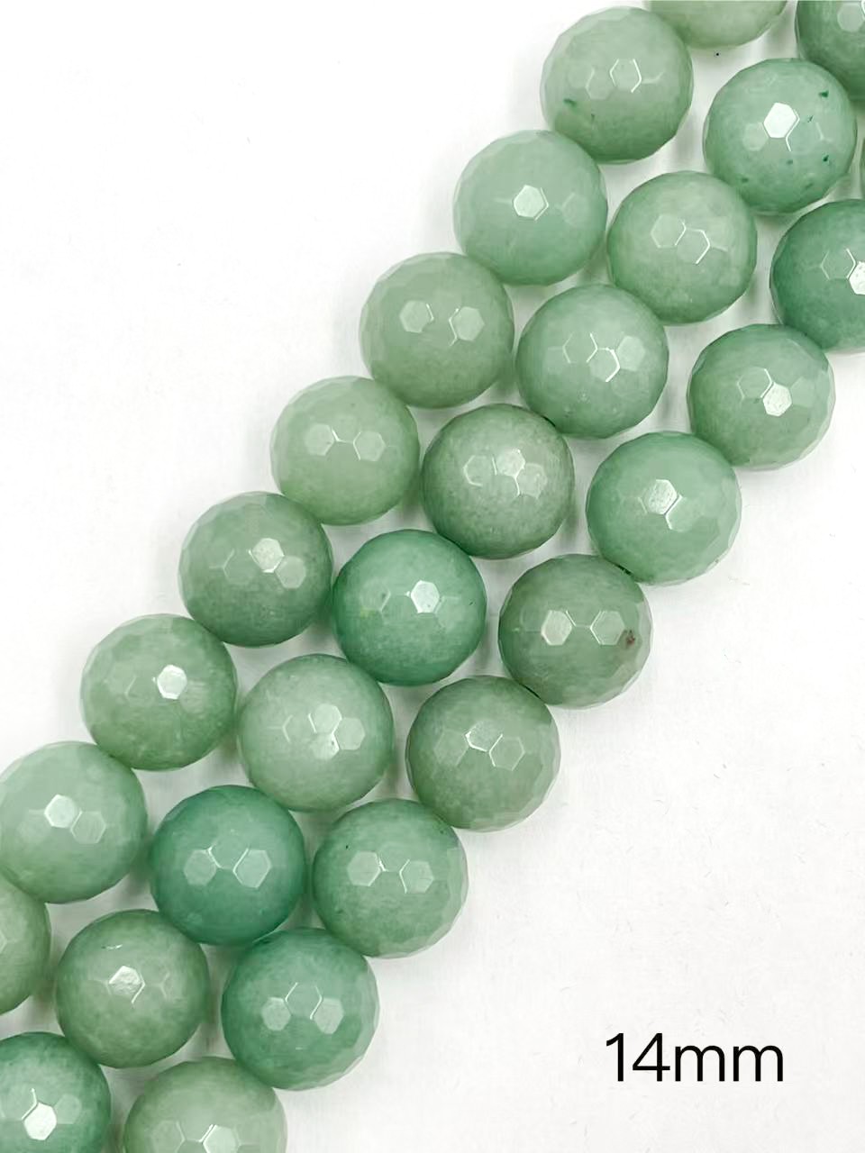 Natural Green Aventurine Faceted Round Beads Size 6mm to 20mm 15.5” Strand
