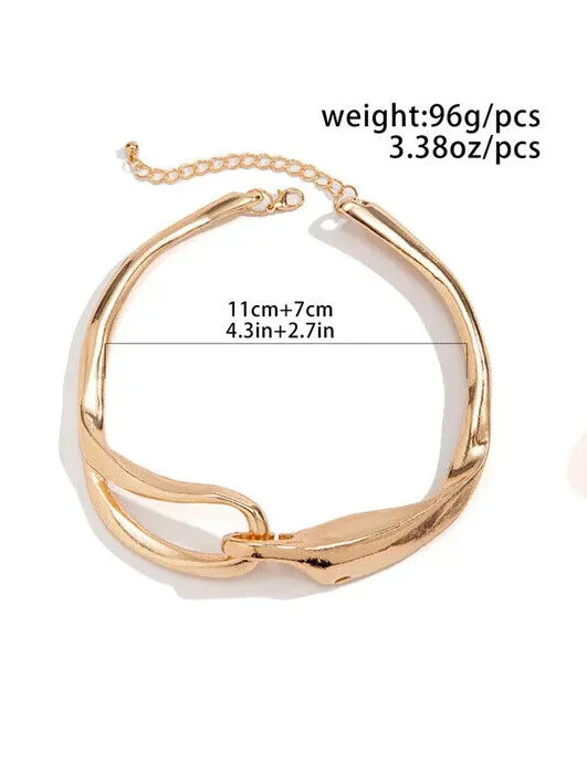 Chunky Necklace Statement Irregular Big Exaggerated Modern Gold Silver Collar