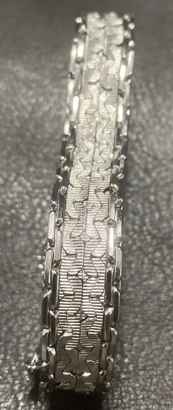 HSB Sterling Silver Bracelet 11.4mm Wide 28 Grams 7.5 Inches