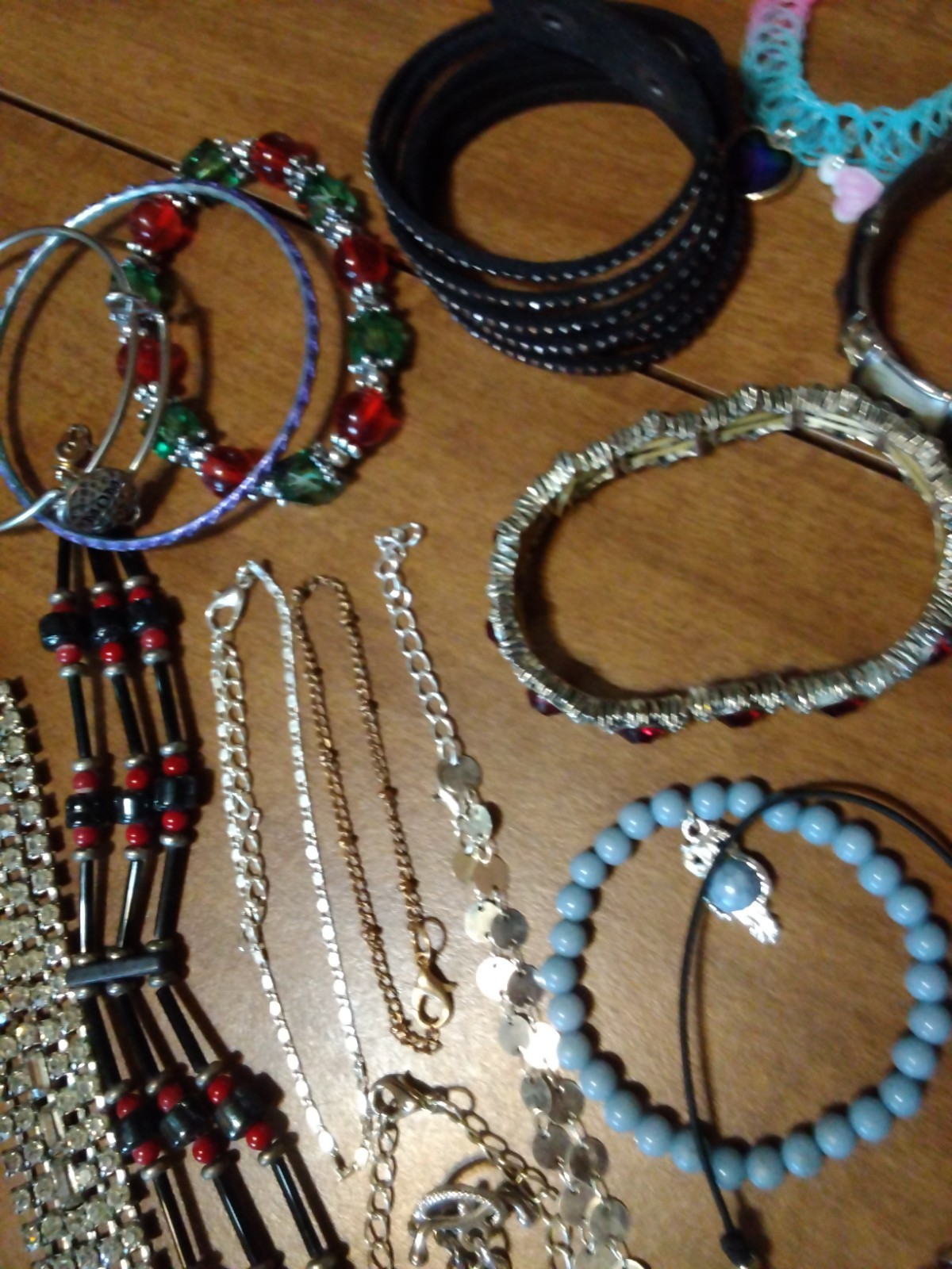 37 Bracelet LOT Diff Size Style Material Color Age Bead Stretch Charm Wear Craft