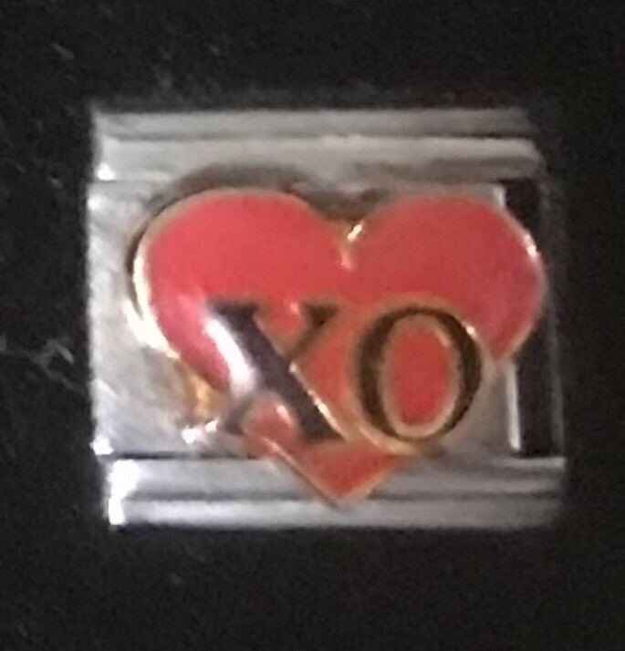 XO Heart Hugs Kisses Wholesale Italian Charm Enamel Link 9MM K15