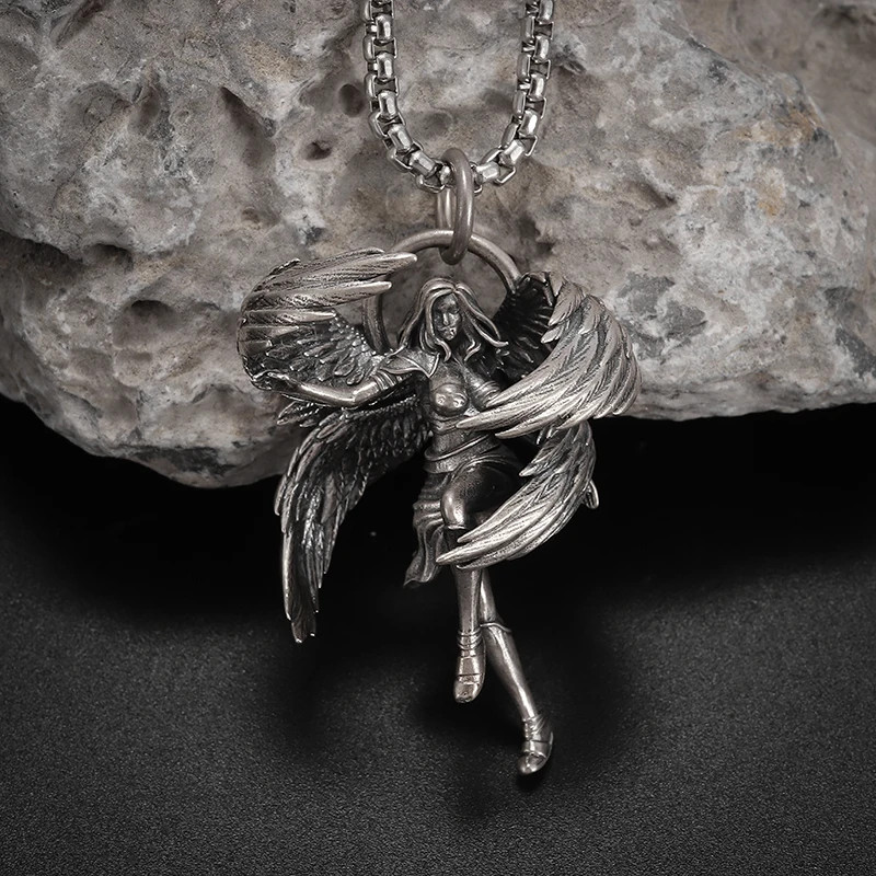 Angel Of The Highest Order Jewelry Vintage Silvery Sexy Goddess Pendant Necklace