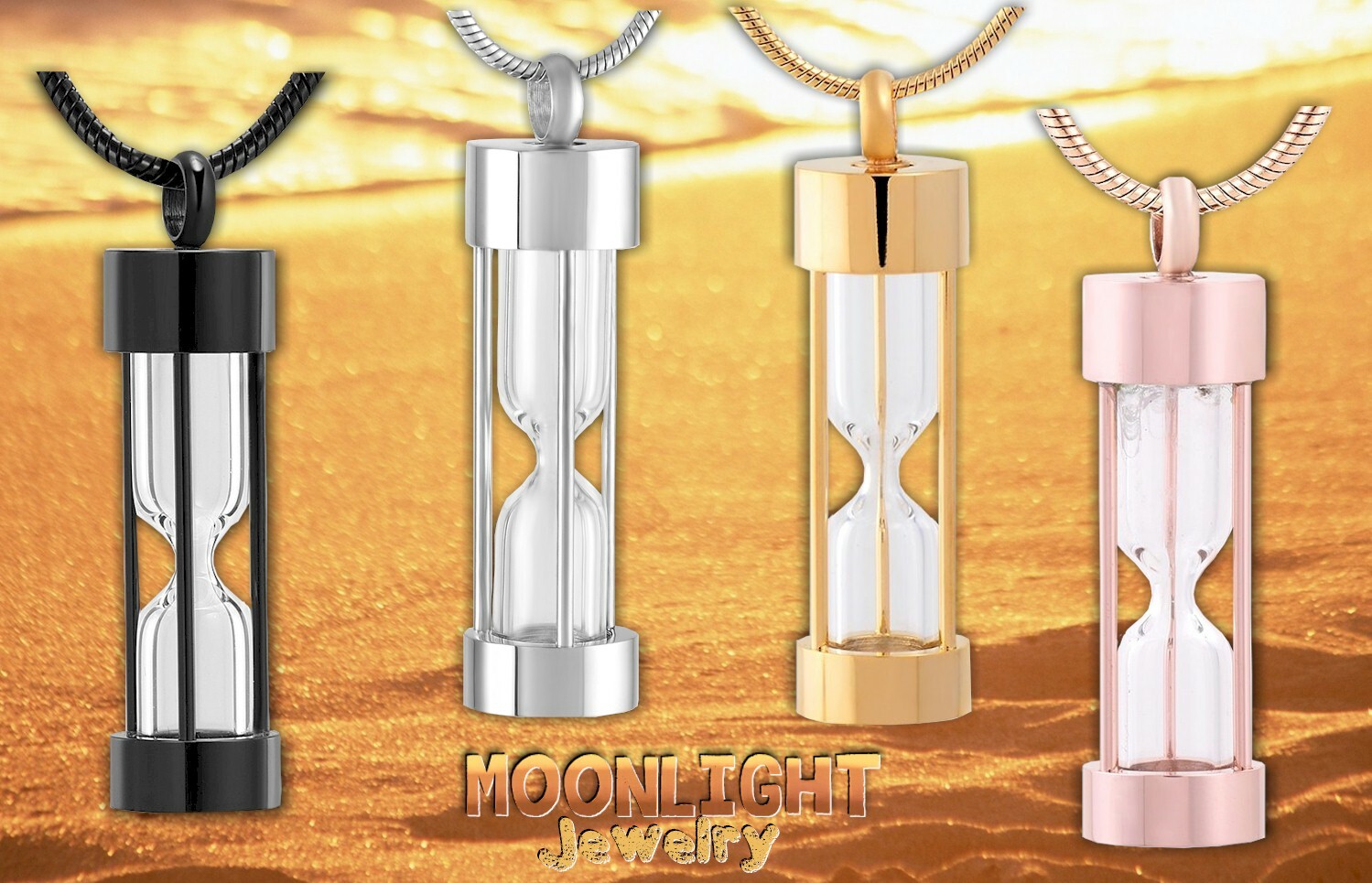 New Hourglass Cremation Hour Glass Urn Keepsake Ashes Memorial Necklace