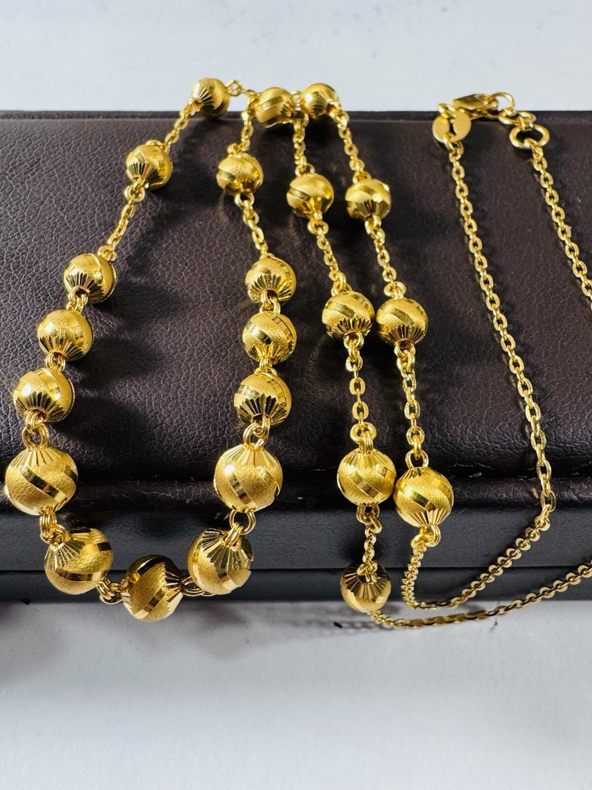 Women’s 22K 916 Yellow Real Gold Balls Beads Chain Necklace 20 Inch 11.93g