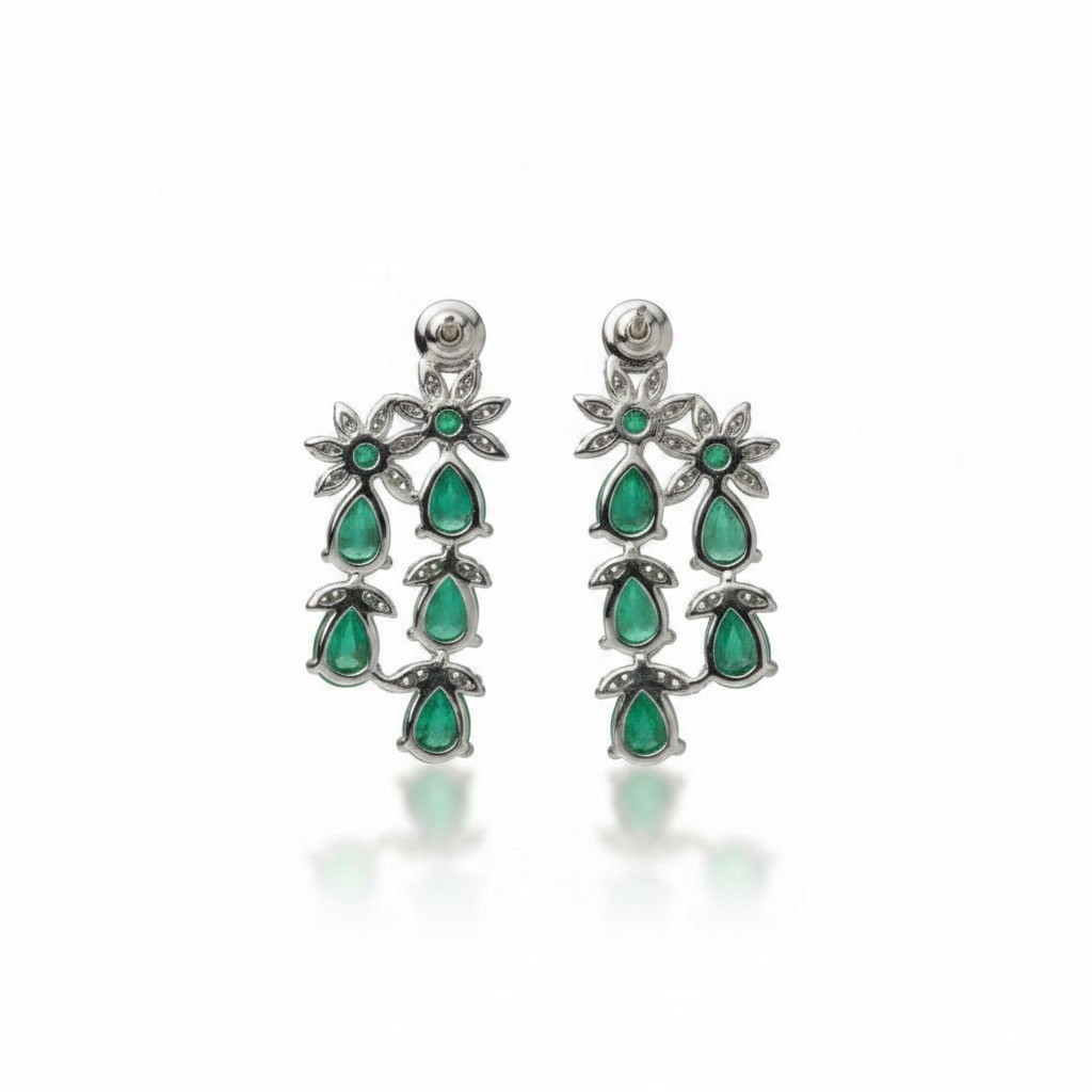 Colombian Emerald Gemstone Earrings Pear Cut 3x4mm, Emerald Jewelry for Women