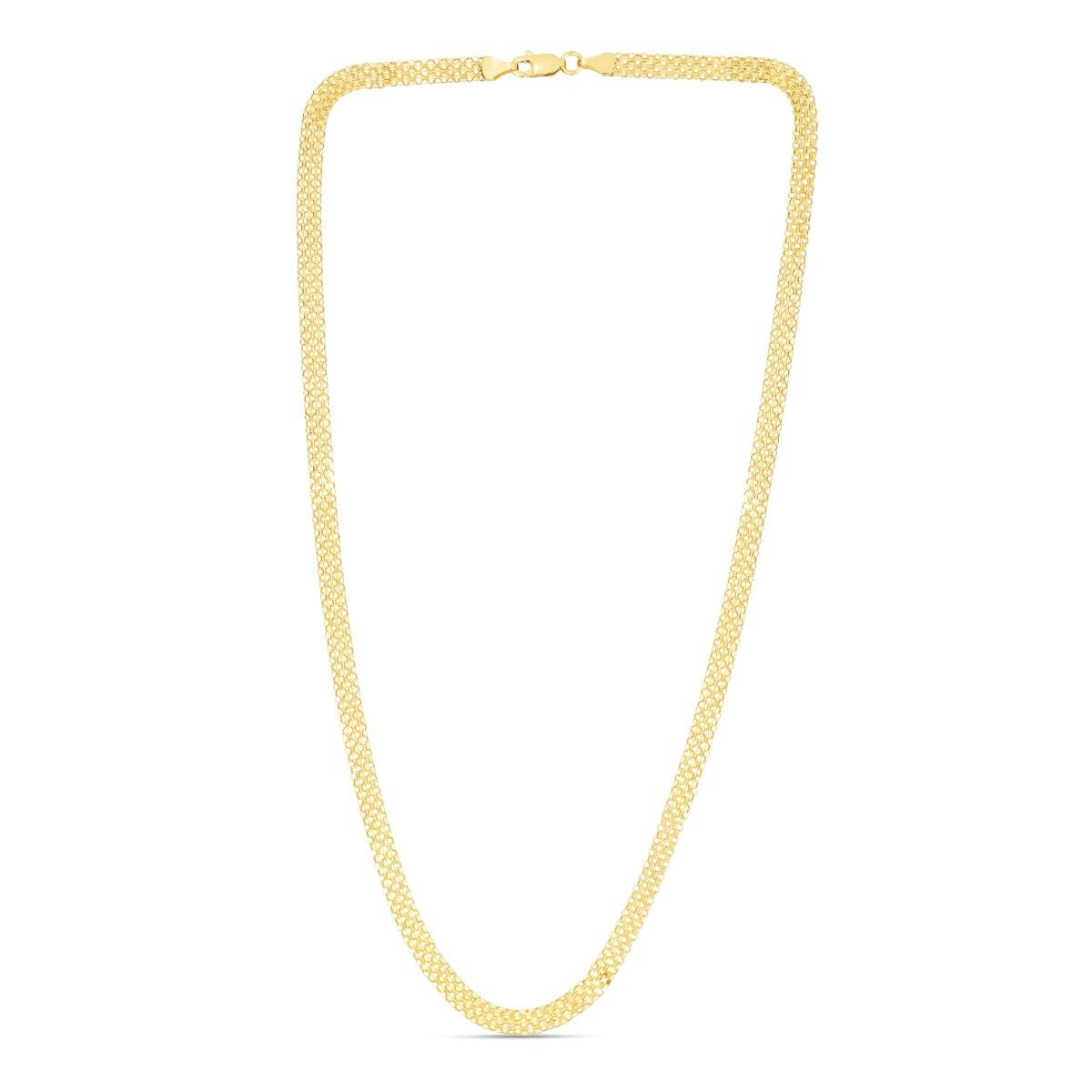 Floreo 14k Yellow Gold 4.7mm Bismark Chain Necklace