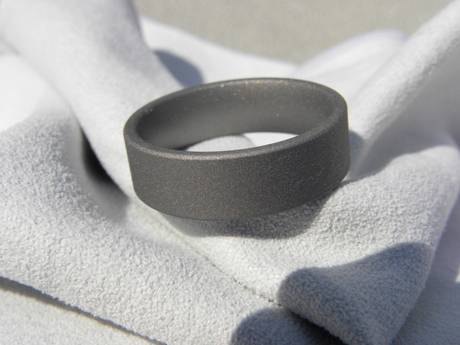 Sandblasted Comfort Fit Ring, 7mm Width Titanium Band, Made in Your Size