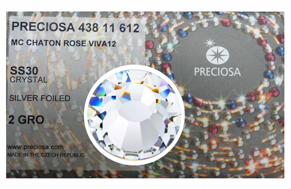 Crystal Clear Preciosa Genuine Czech Viva ChatonRose Flatback Rhinestones Viva12