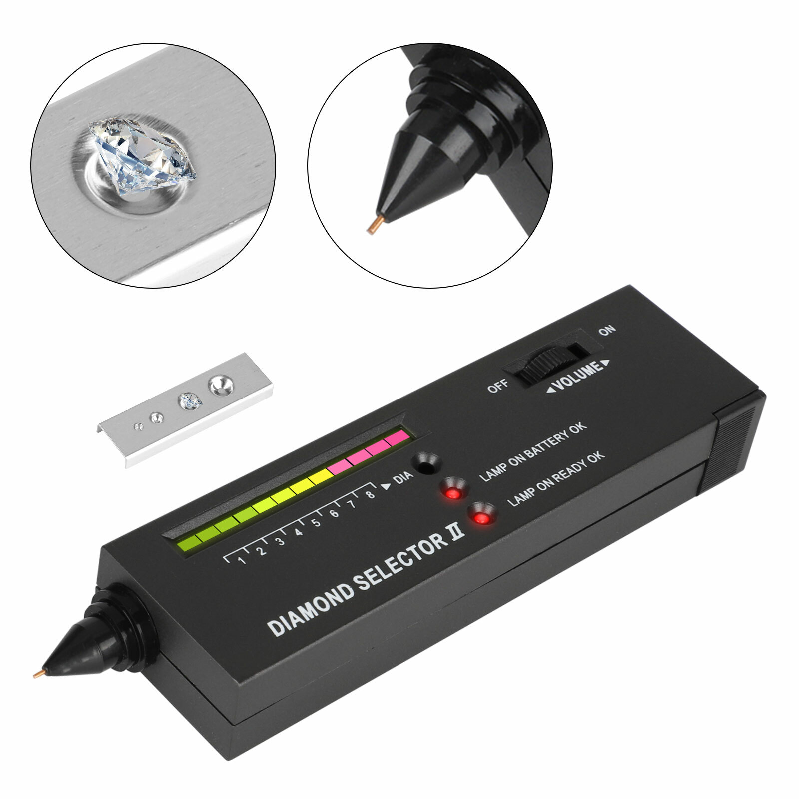 Portable Diamond Gem Tester Selector with Case Gemstone Platform Jeweler Tool