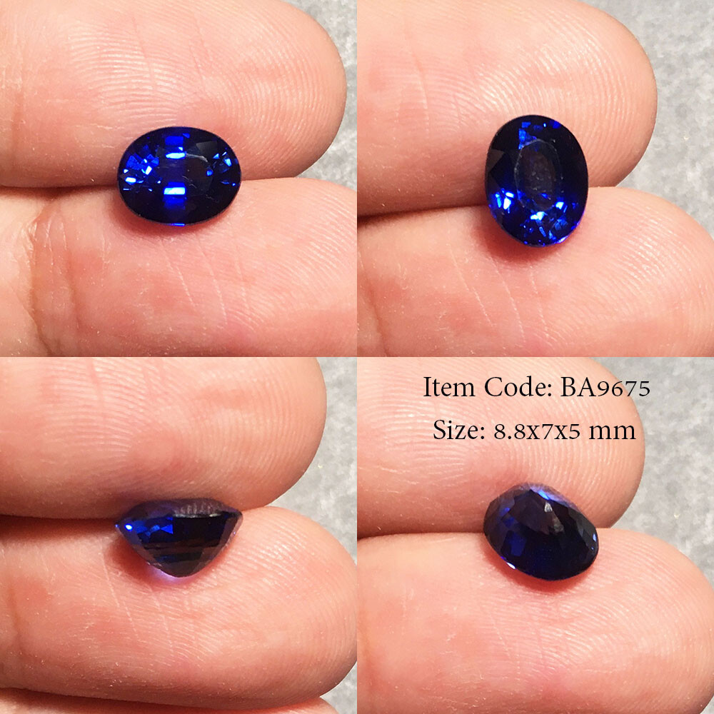 Oval 9×7 MM Royal Ceylon Blue Sapphire Lab Corundum