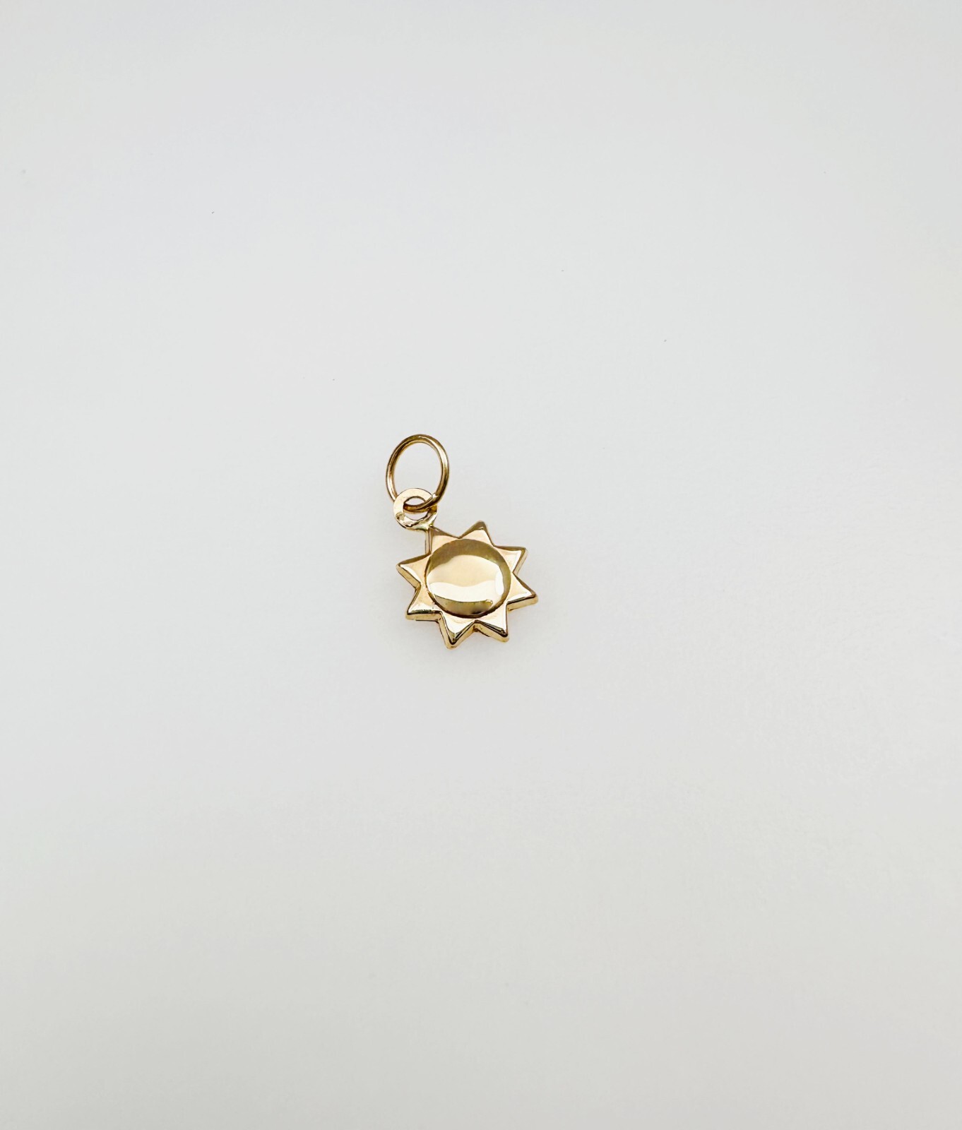 14K Solid Yellow Gold Mini/Petite Celestial Sun Charm Pendant .5x.3″ (13x7mm)