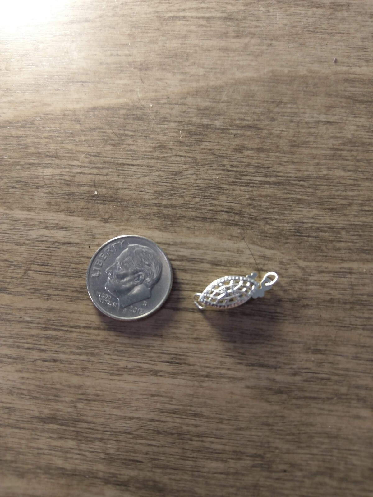 Pkg of 12 Pcs Sterling Silver (925) Oval Filigree Clasp Findings 6mm x 15mm