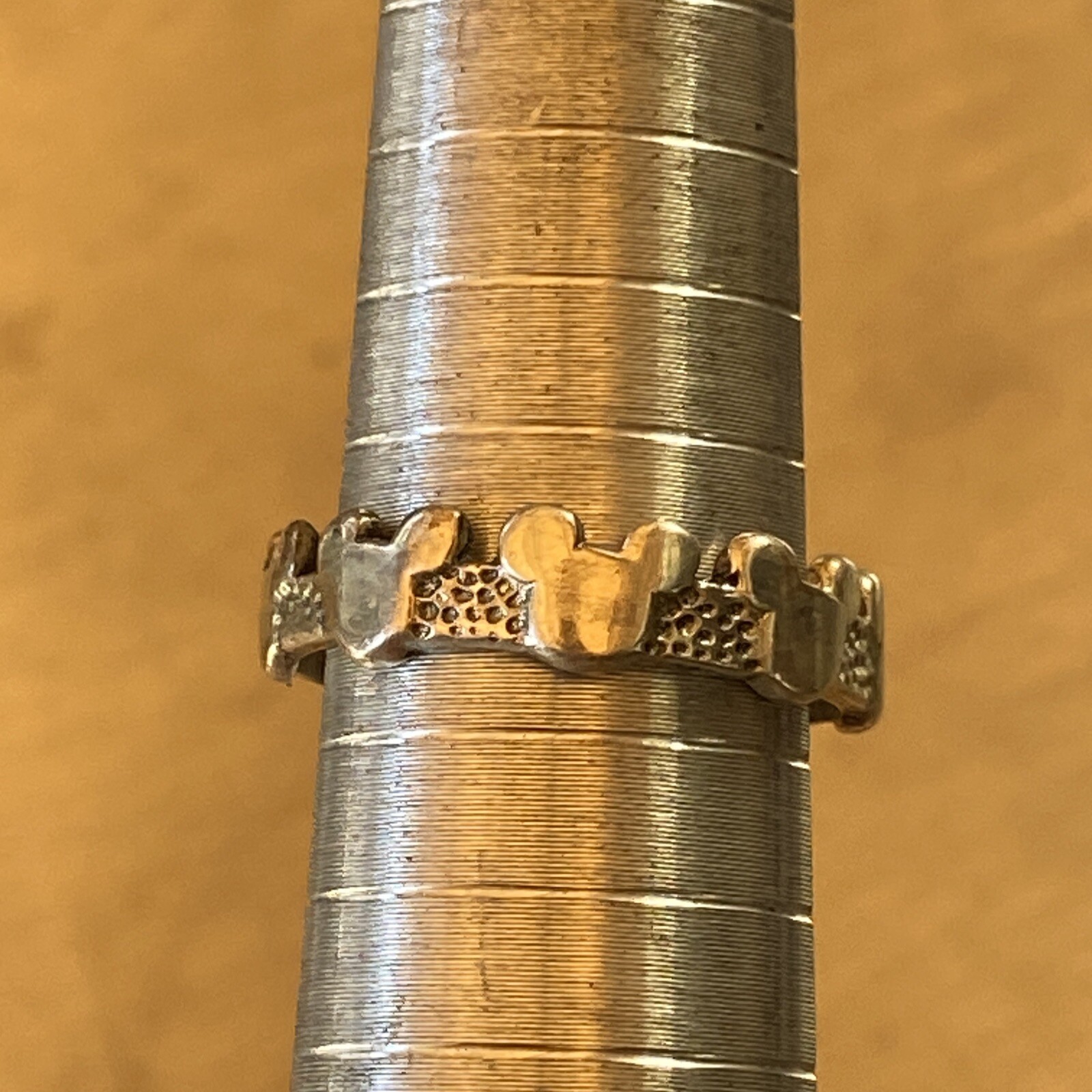 Sterling Silver Disney Mickey Mouse Head Ring Band Size 6.5
