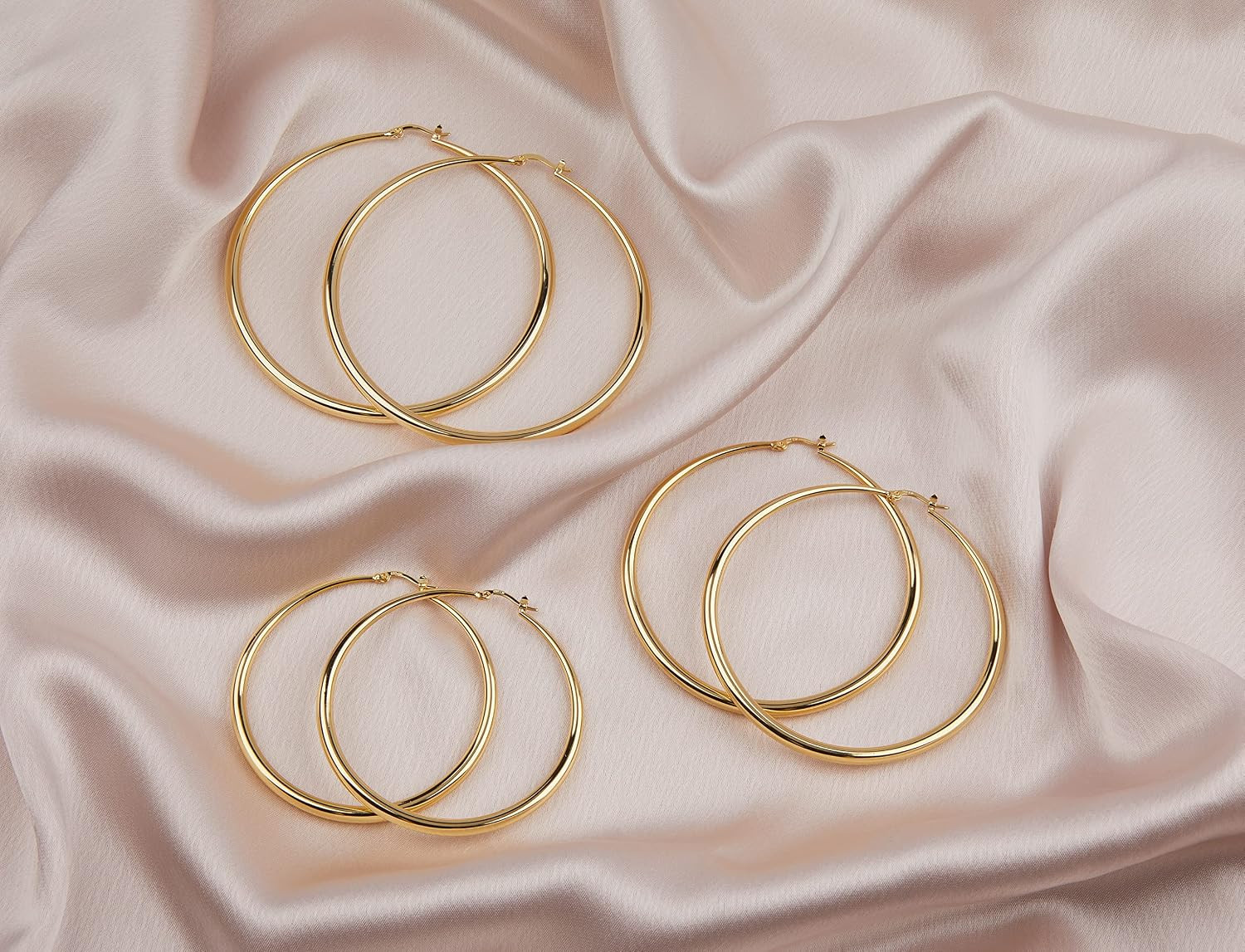 Graduated Hoop Earrings for Women | Elegant Curved Profile, Comfortable Fit, Ava