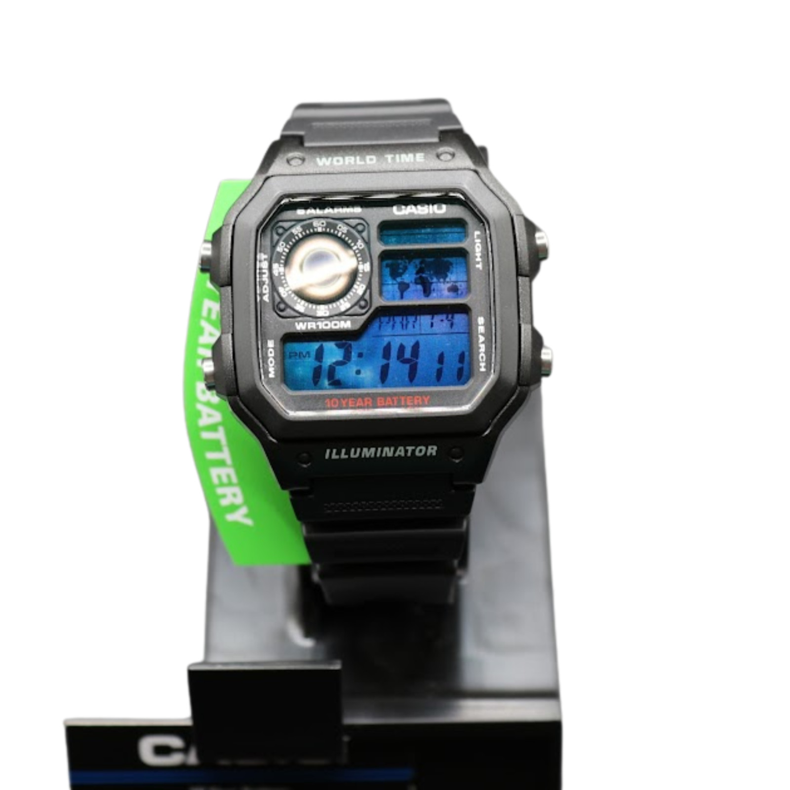 CASIO AE-1200WHD Royale World Time Watch Mod Interstellar Black Hole Display