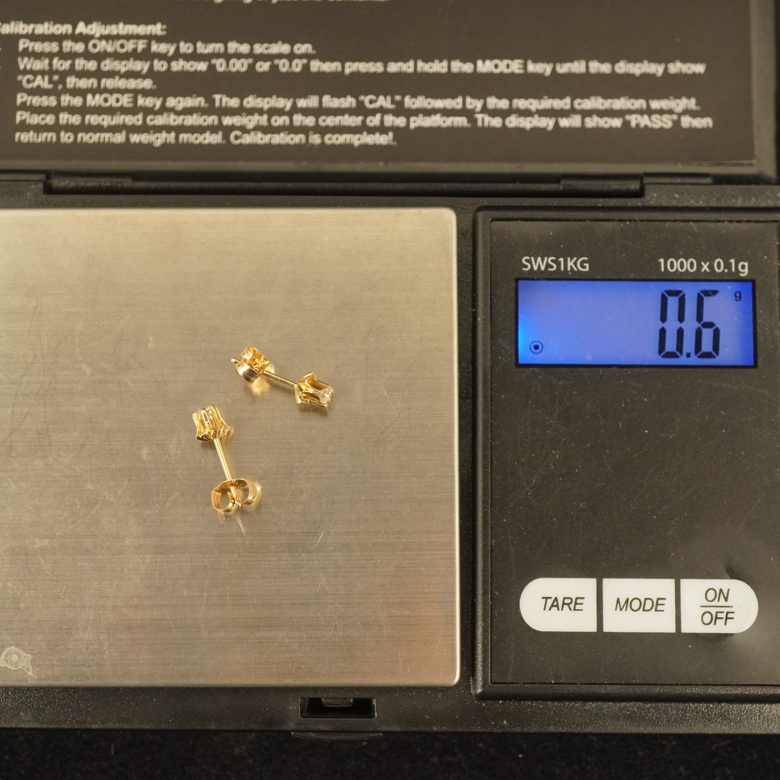14k Yellow Gold & 0.05ct Diamond Stud Earrings – Free Shipping USA