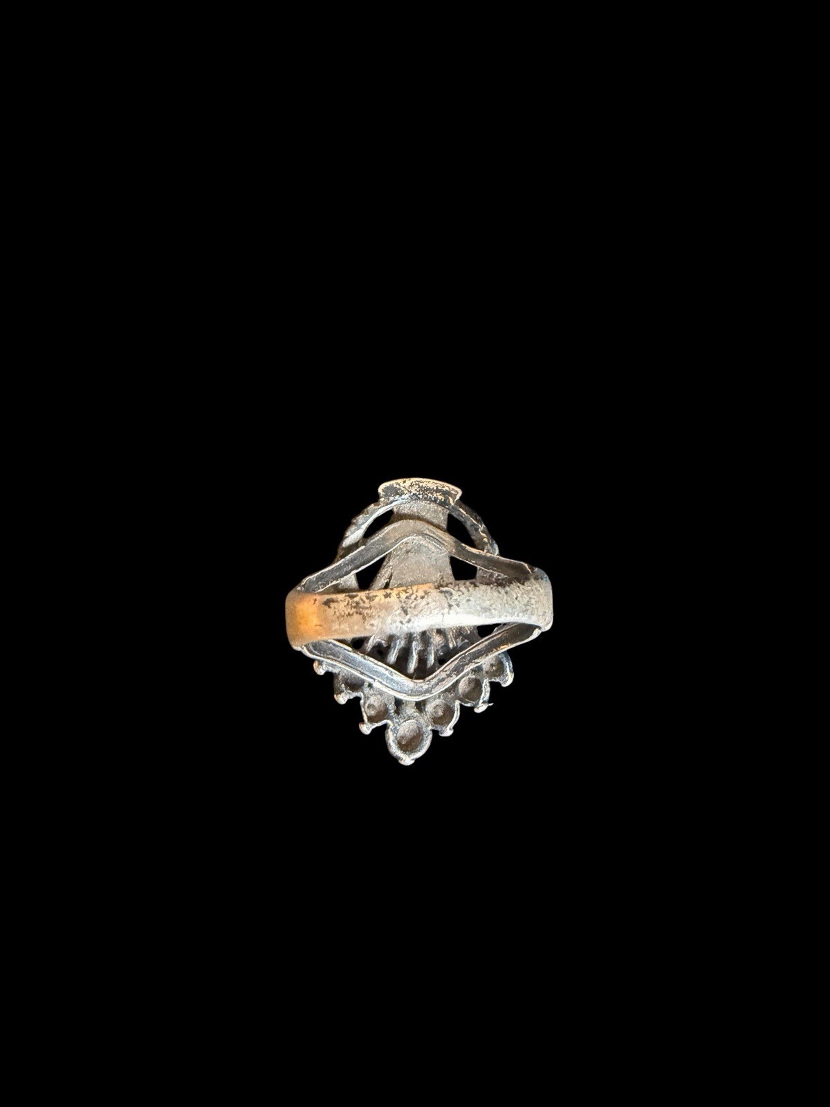 Unique Southwest Sterling Silver Green Turquoise Ring Size: 5.5