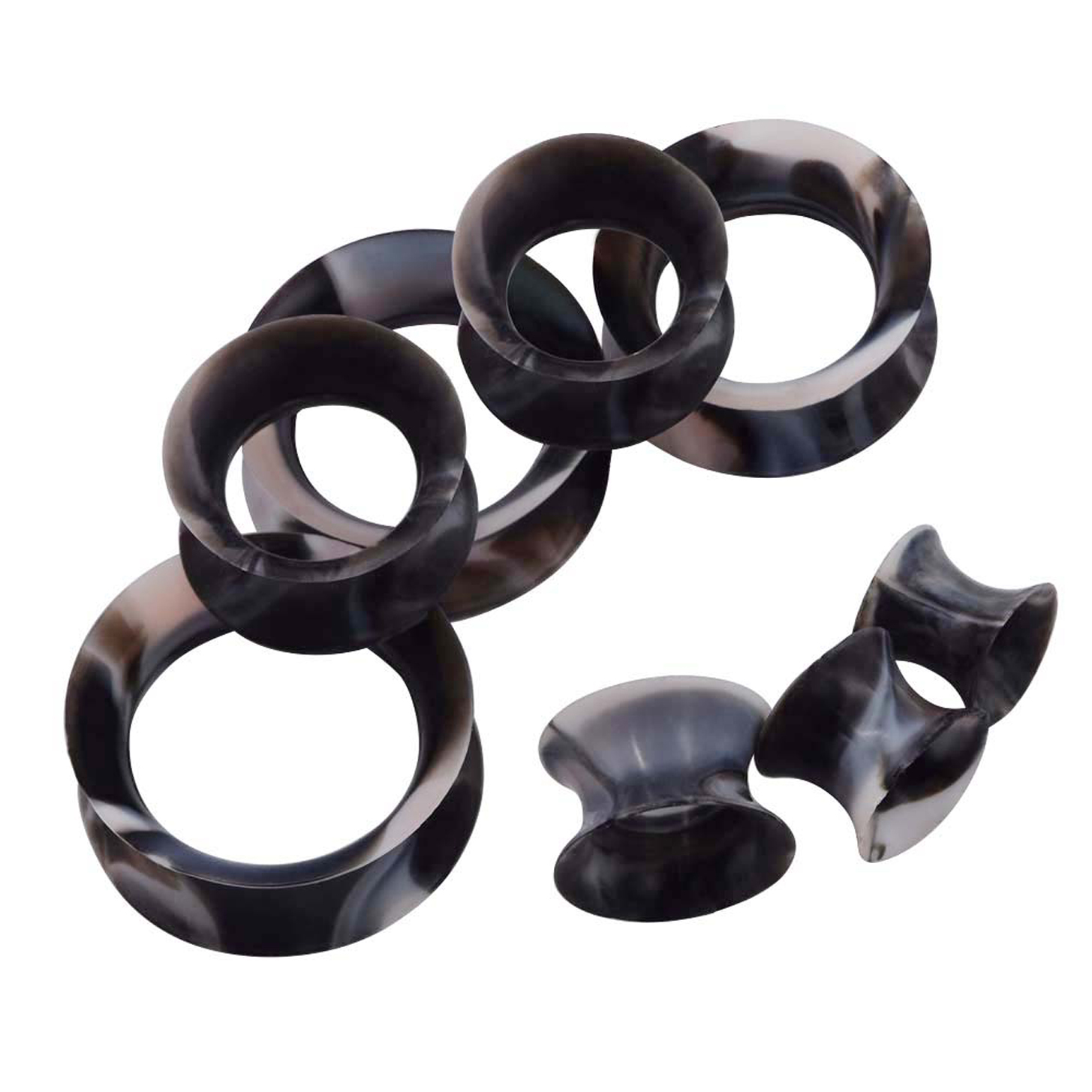 2Pcs Silicone Ear Plugs Flesh Tunnels Ultra Thin Double Flared Ear Gauge Earlets
