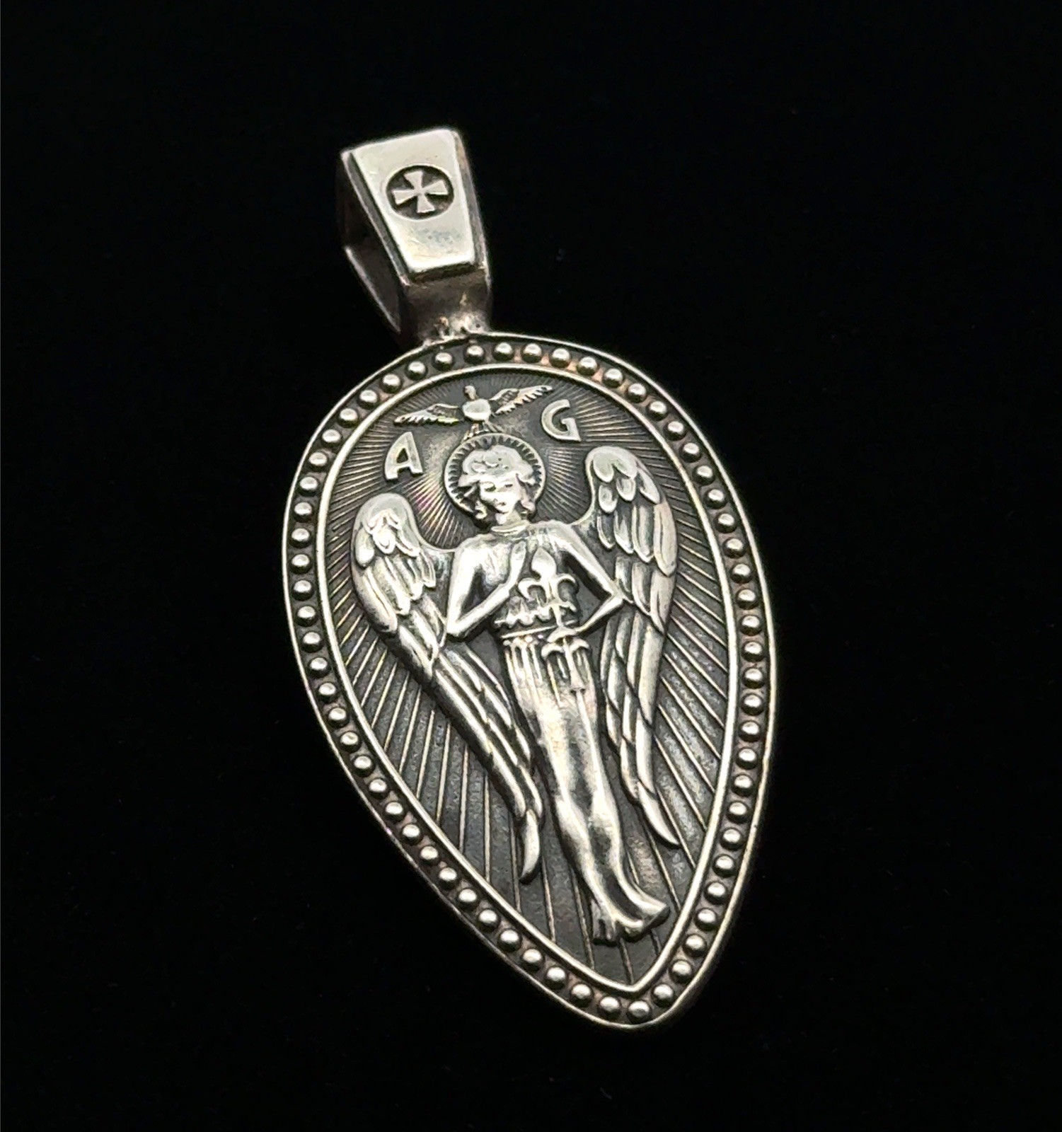 Venicebee St. Gabriel Archangel Protector 925 Sterling Silver Pendant, 9.6g