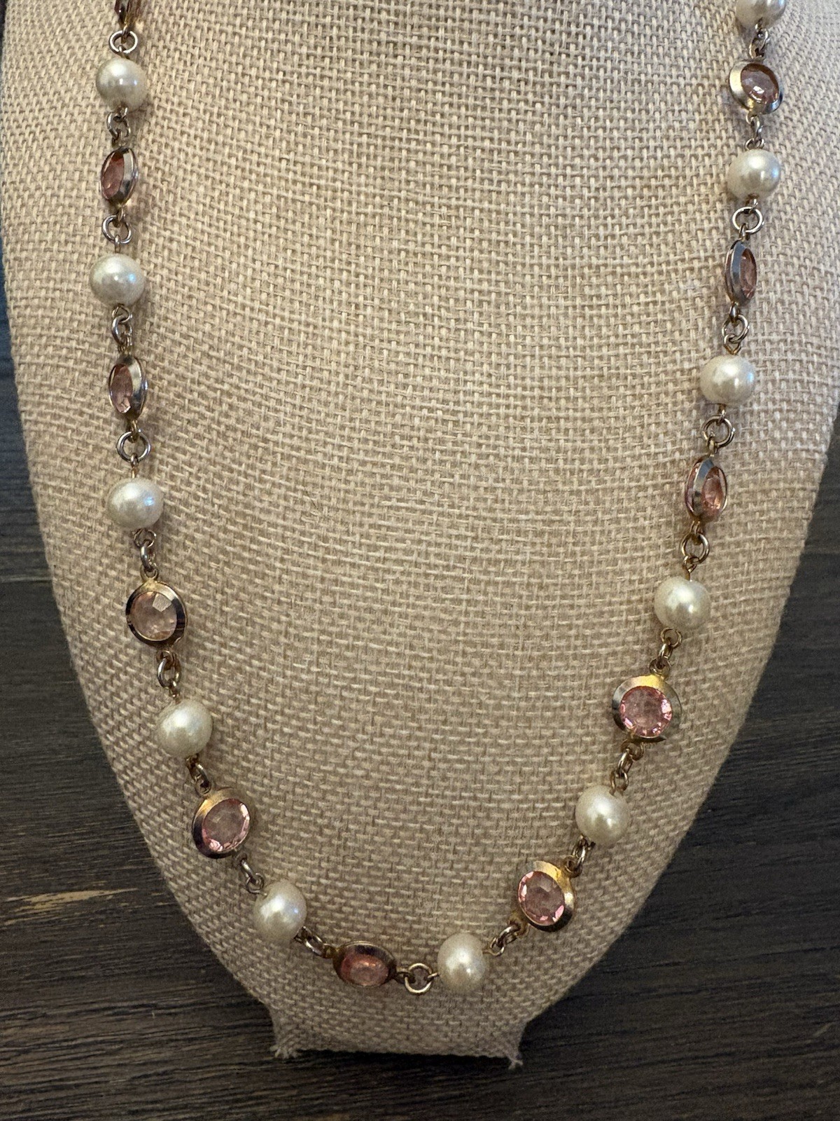 Beautiful 2 rose gold Tone One With CZ bracelets And A Beaded Necklace Set