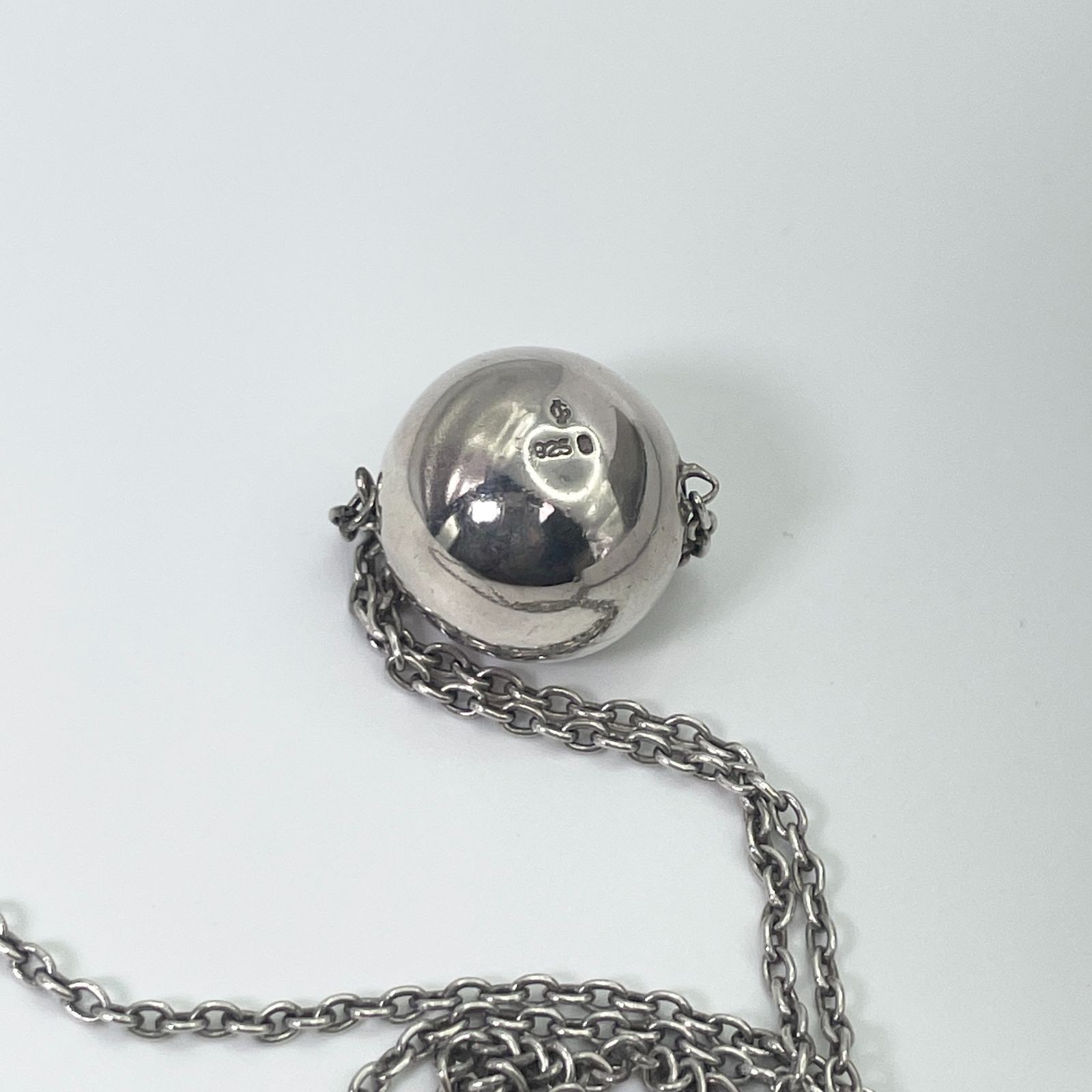 Georg Jensen CAVE Ball Necklace Sterling Silver 925 Long 92cm