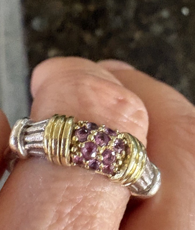 LAGOS CAVIAR 925 18k Gold AmethystRing, Size 6.5 authentic Guarantee