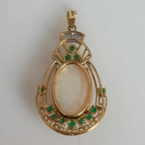 Natural Fire Opal 3.00Ct Oval Cut Fancy Vintage Pendant 14K Yellow Gold Plated